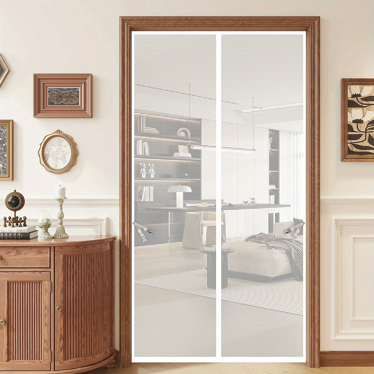 rideau porte magnétique maille fine antimosquitos noir moderne sans perçage resistant adhésif ventilé