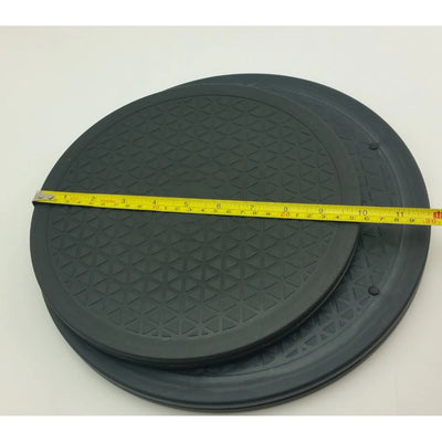 Plateau tournant TV rotatif 360° noir sur table en bois