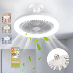 ventilateur plafonnier led blanc moderne 25cm grille télécommande inclusion e27