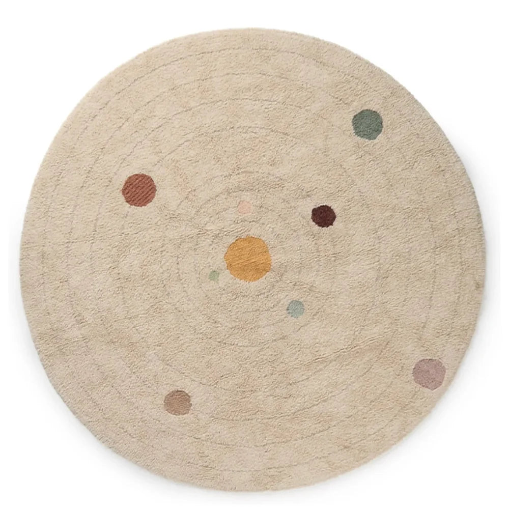 tapis rond moderne peluche points colorés astronaute vaisseau spatial bébé enfants salon chambre prièreextérieur