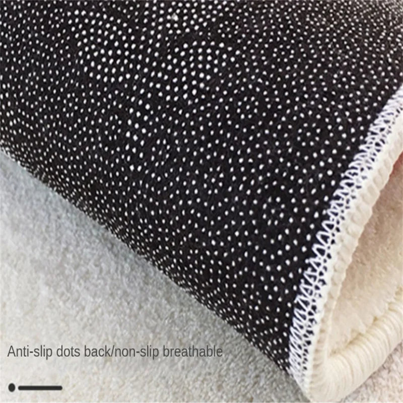 tapis noir blanc rayures concentriques anti dérapant moderne nordique salon chambre