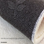 tapis noir blanc rayures concentriques anti dérapant moderne nordique salon chambre