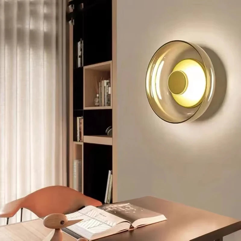 applique murale moderne transparente dorée chambre salon éclairage led nordique minimaliste fixée mur