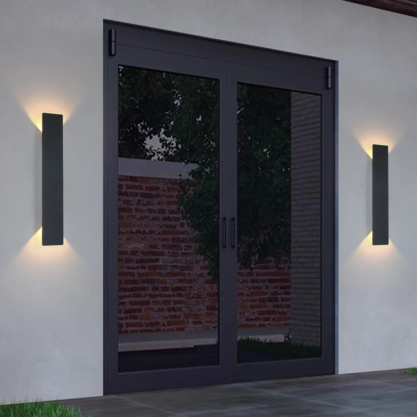 applique murale led moderne étanche noir blanc salon chambreextérieur allée porche