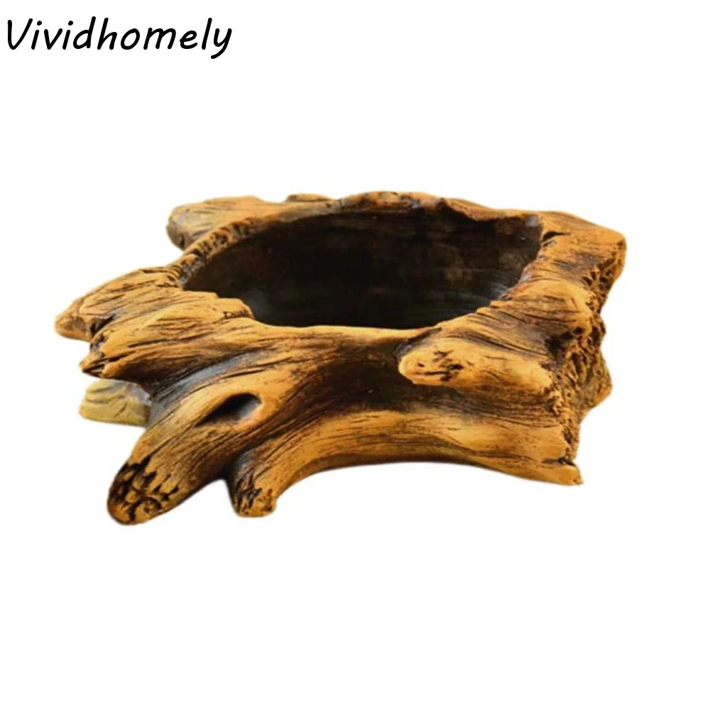Cache plante forme racine imitation bois marron clair brun foncé texture naturelle rustique plante