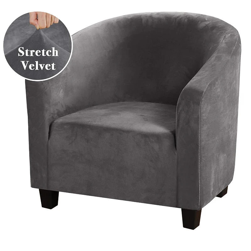 Housse fauteuil velours gris ajustable salon moderne extérieur intérieur machine laver