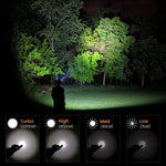 lampe frontale rechargeable led 18650 ipx7 noir bande ajustable camping pêche nocturne