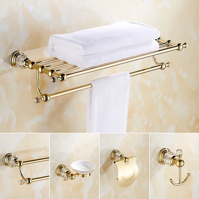 porte serviettes or porte savon porte papier toilette brosse wc élégants ensemble salle bain