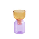 bougeoir vase transparent moderne vert marron bleu violet jaune rose