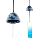 cloches vent moderne motif abstrait poissons vagues océan bleu vert noir jaune