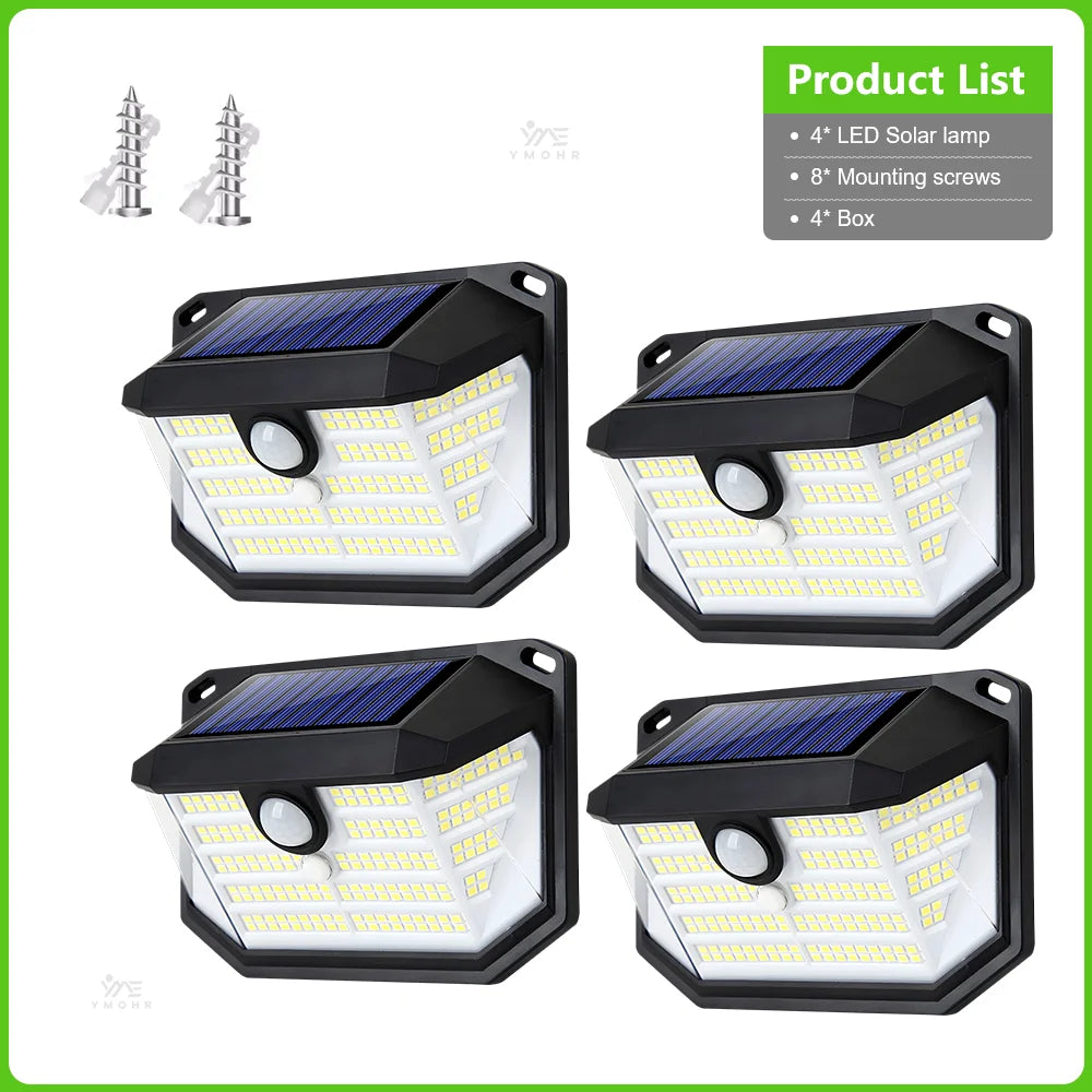 lampe solaire moderne led noir blanc bleu ip65 étanche capteur mouvement autoinstallationextérieur patio jardin