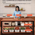 meuble cuisine multifonctionnel bois naturel blanc moderne rangement panier couteau planche découpe micro onde