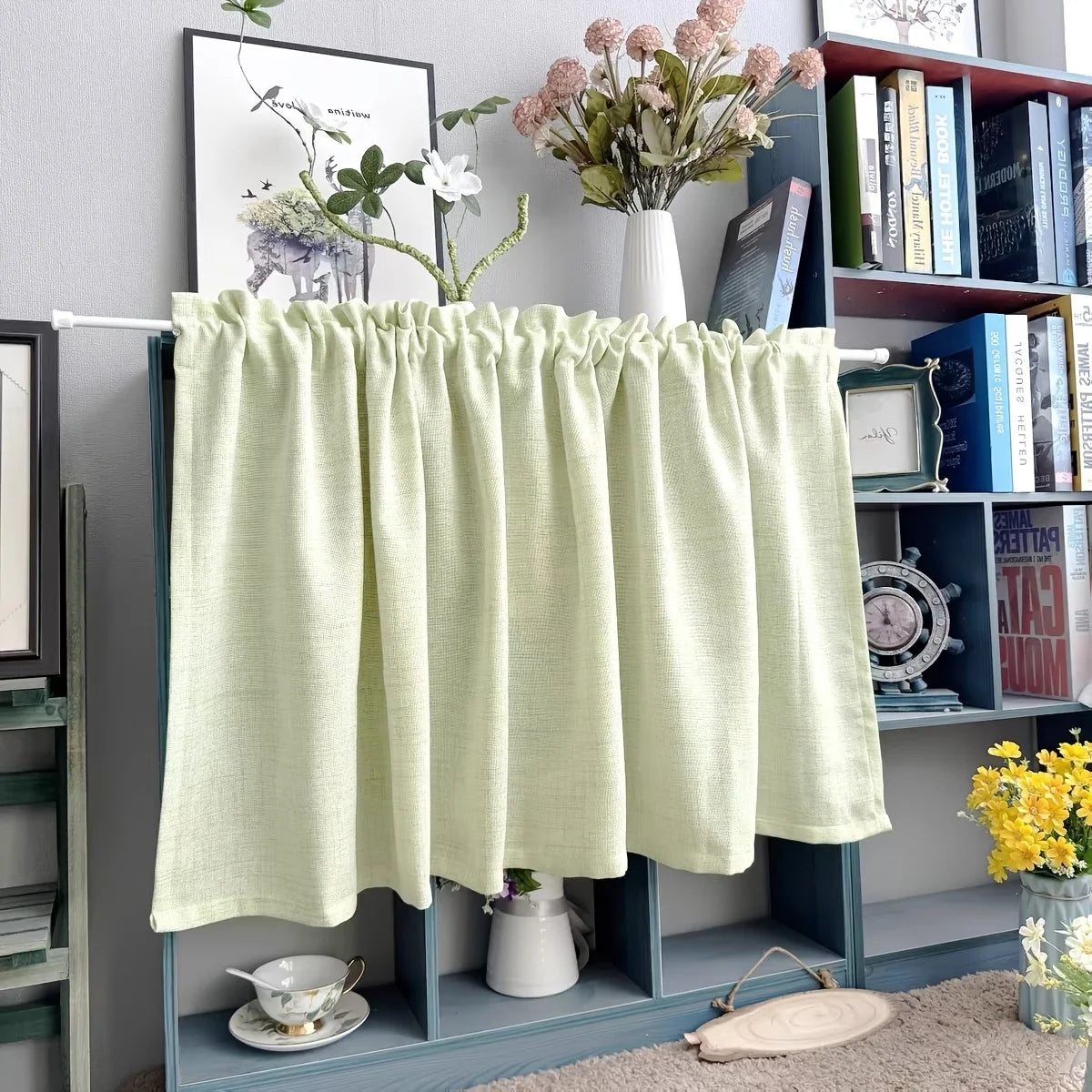 rideau classique vert clair tissu petits points opacité 70cm 100cm 130cm 145cm 18inch 24inch