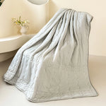 couverture matelassée moderne motif floral gris clair été fine respirante portable chambre adulte