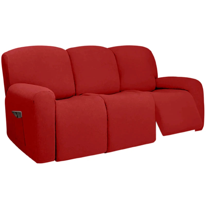 housse canapé inclinable fauteuil polyester lavable moderne élastique gris foncé doux poche rangement summer