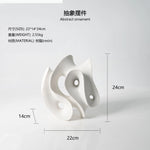 sculpture abstraite blanche contemporaine texture rugueuse décoration intérieure 22cm 14cm 24cm