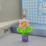 porte clés fleur tridimensionnelle couleurs vives boucle métallique créatif artisanal transparent opaque