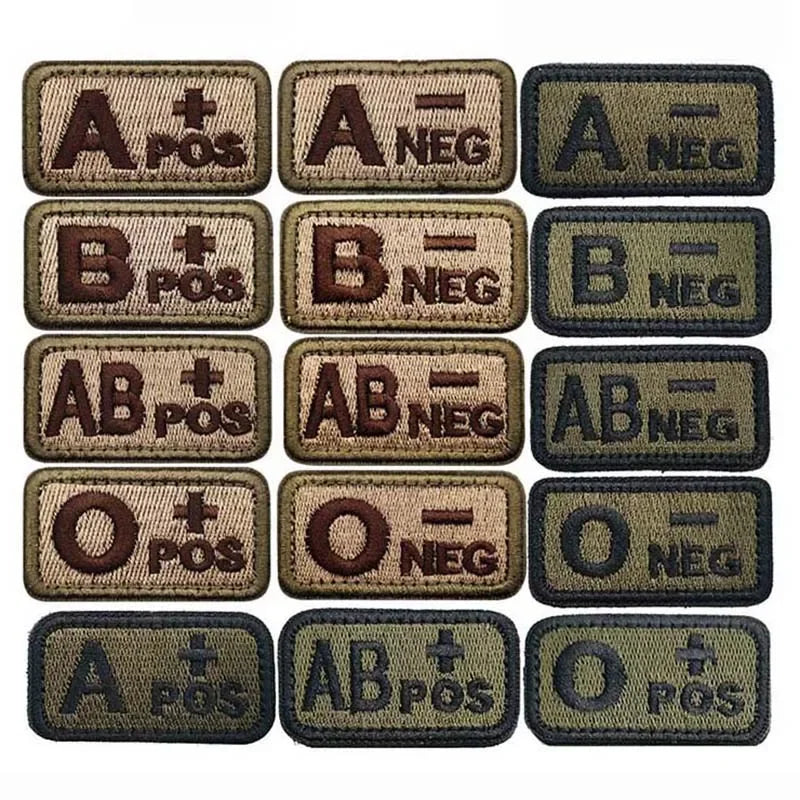 écussons sang type badges patchs militaires vert olive noir crochet boucle 2.5cm 5cm pos