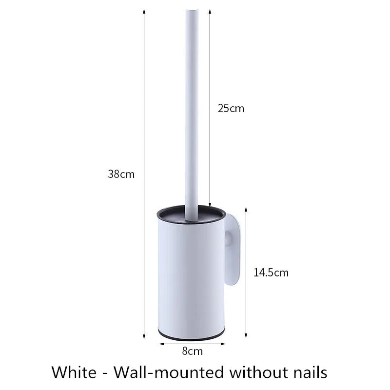 brosse toilette acier inoxydable noir argenté support mural moderne salle bains hygiène durable minimaliste