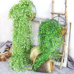 guirlande artificielle vigne violet vert blanc simple moderne extérieur accrochée fleurs anneaux métalliques