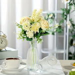vases transparents classiques décoration table fleurs artificielles arrangement floral inébranlables durable
