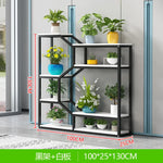 étagère modulaire métal bois industriel plantes d'intérieur pots fleurs blanc
