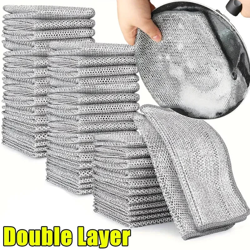 chiffon nettoyage microfibre lingette gris maille fine éponge intégrée respectueux environnement utilitaire