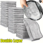 chiffon nettoyage microfibre lingette gris maille fine éponge intégrée respectueux environnement utilitaire