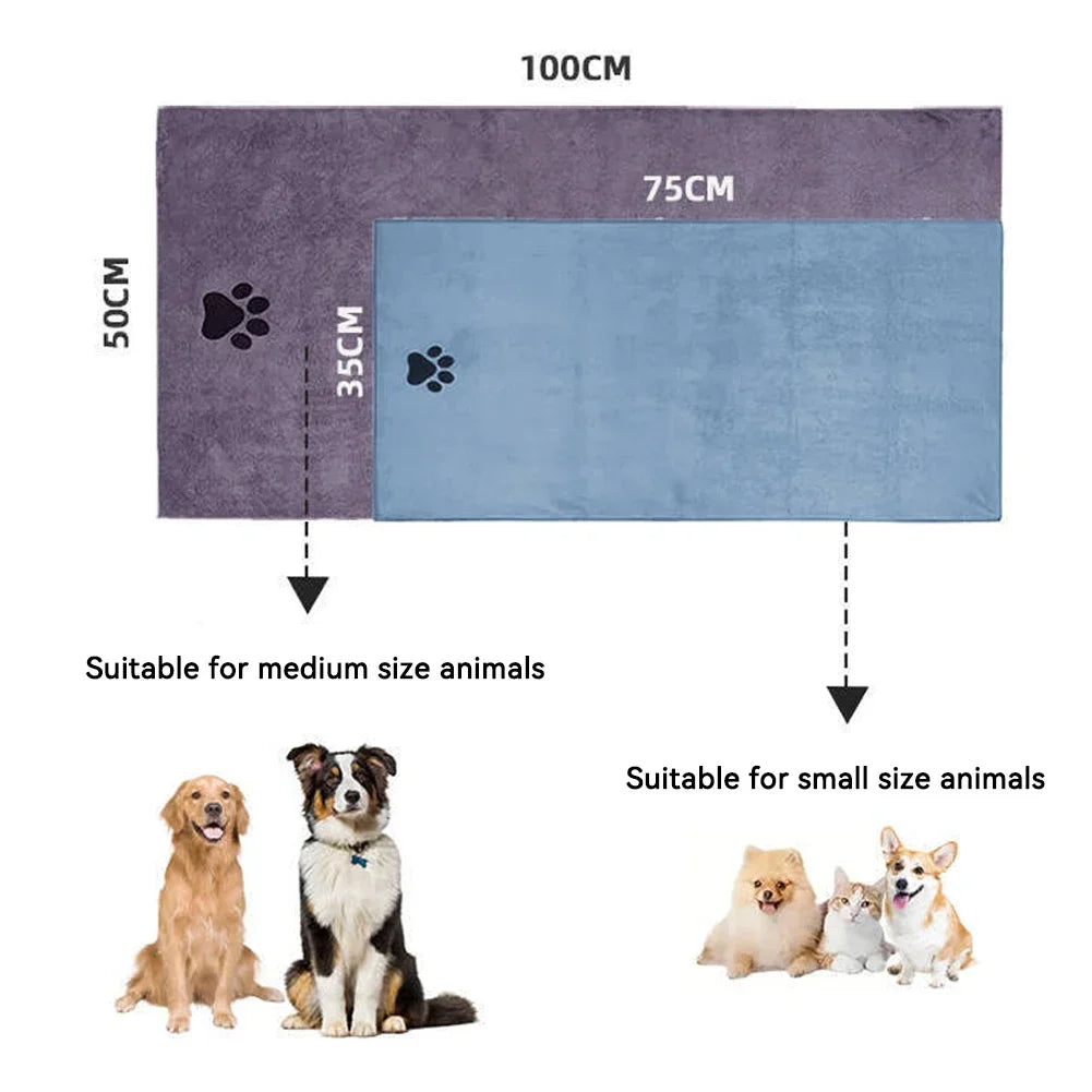 serviette bain animaux patte noire gris rose marron douce moderne absorbante 75cm 100cm