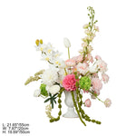 bouquets fleurs artificielles blanc rose vert bouquet feuillage classique décoration mariage anniversaire table extérieur