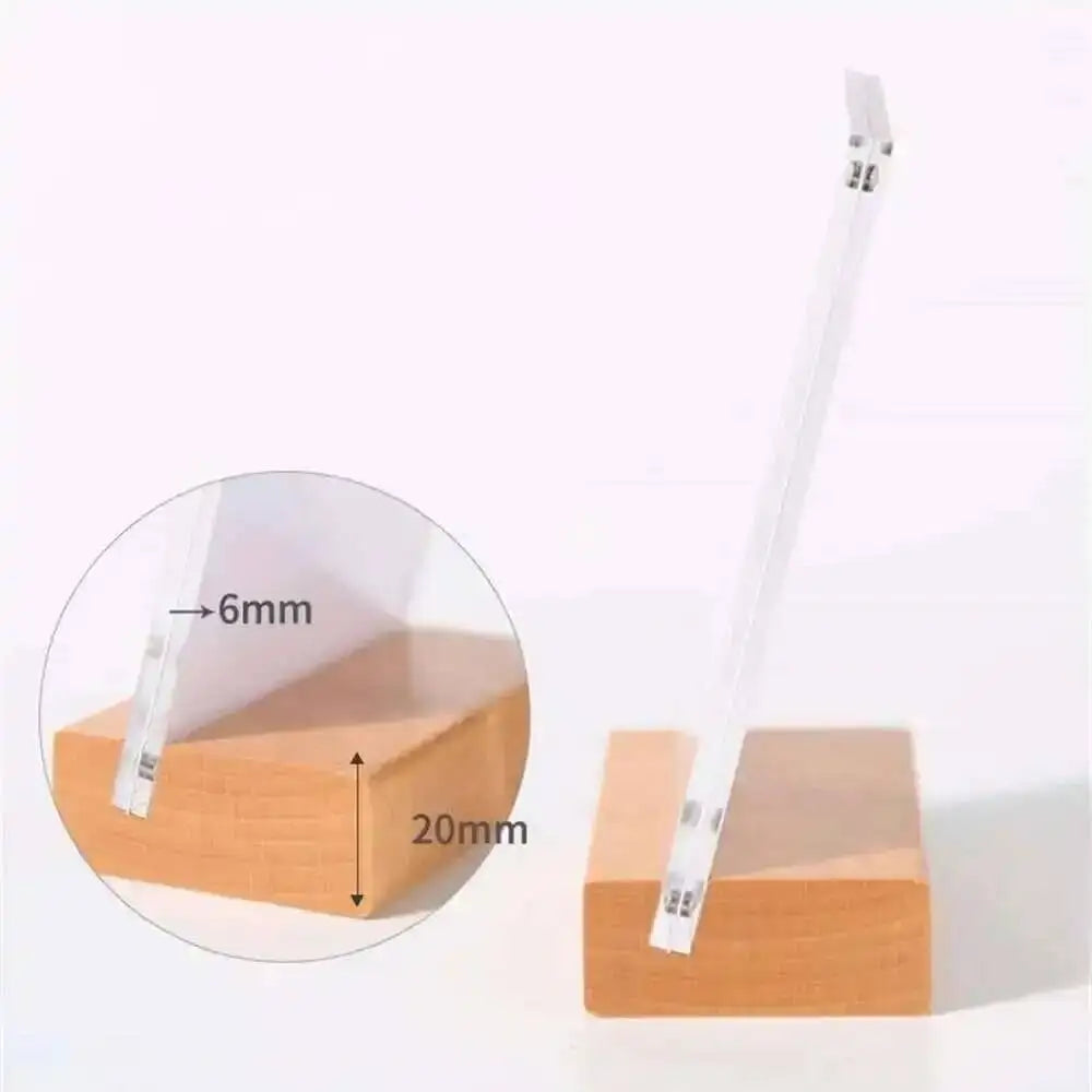 présentoir prix transparent moderne bois clips support étiquettes photo 7x10cm
