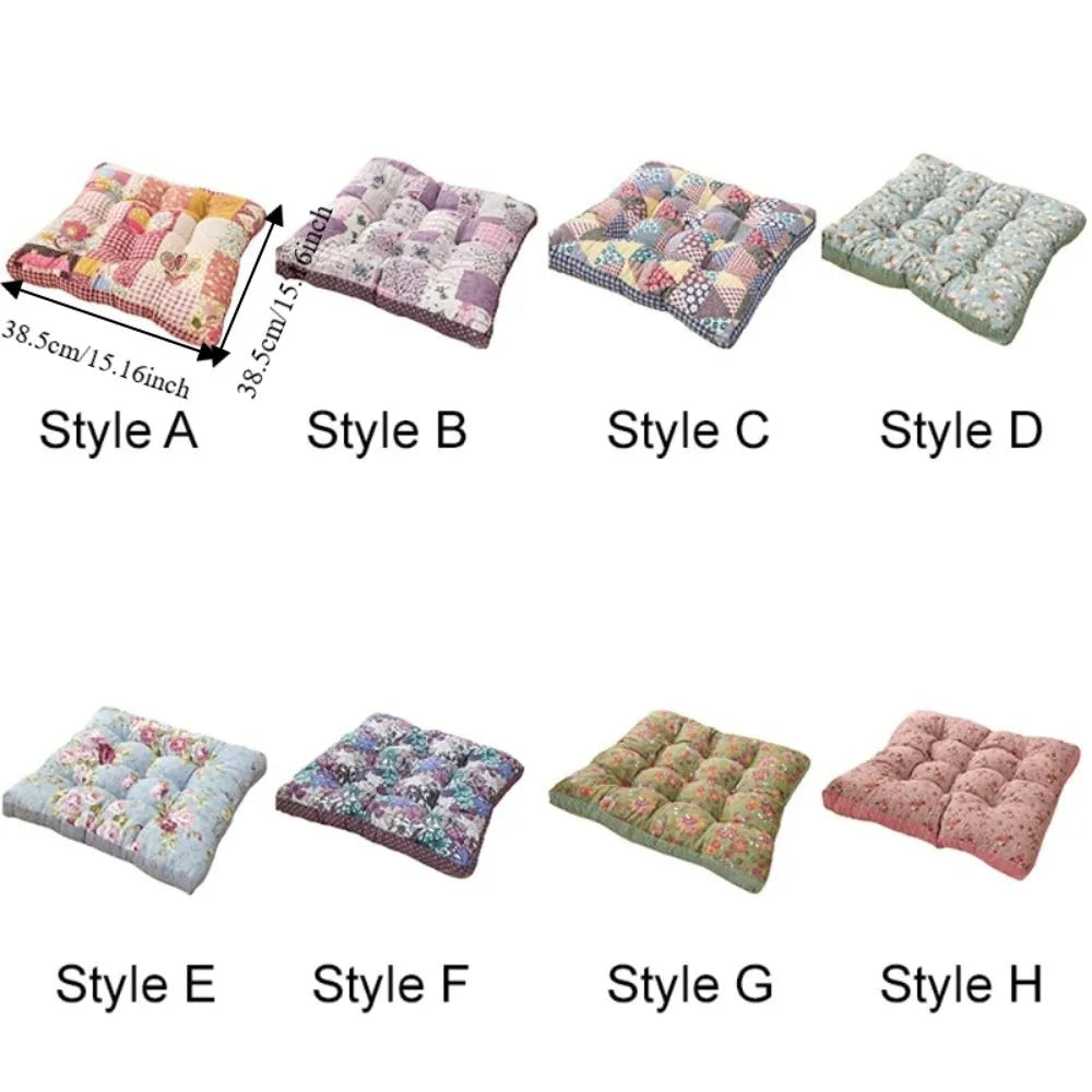 coussin chaise carré patchwork floral rose bleu doux coton épais imperméable