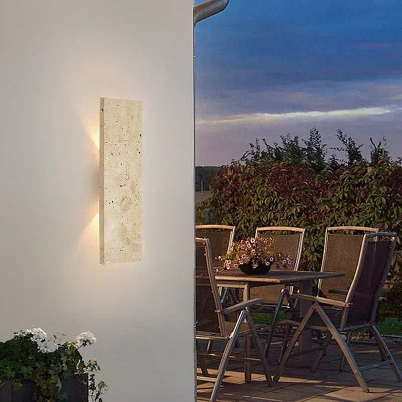 lampe murale moderne pierre naturelle ip65 led 110v 240v hydrofuge beigeclair beigefoncéextérieurintérieur