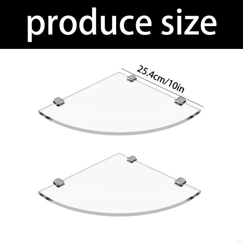 étagère angle transparente moderne fixée clips métalliques pliable mur douche salle bain acrylique sans
