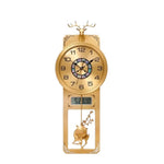 horloge murale moderne ornementale tête cerf salon horloge analogique motif animal ornement asiatique