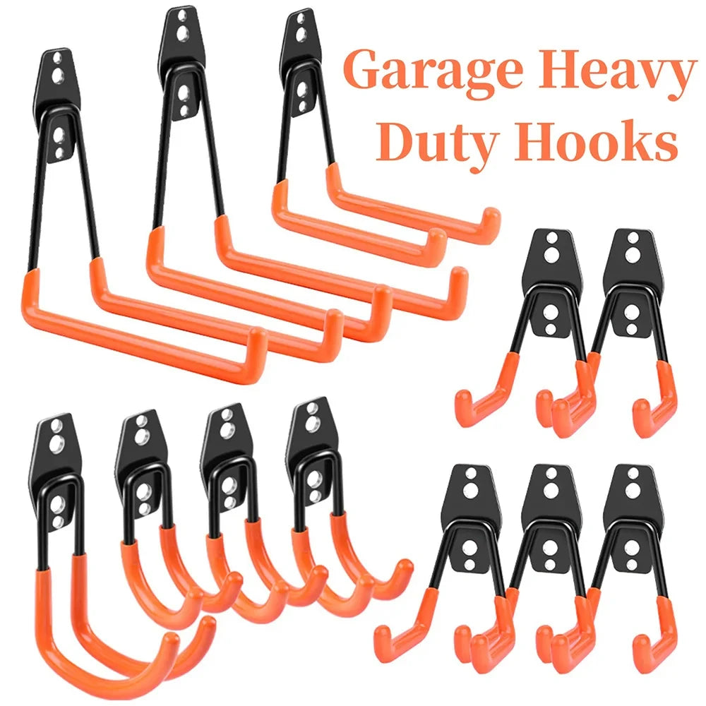 crochets garage robustes noir orange utilisation multiple vis ancrages industriel moderne multifonctionnels