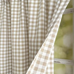 rideau rustique beige carreaux petite taille opacité cuisine fenetre polyester