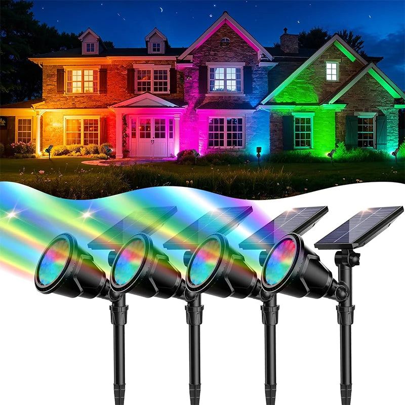 projecteur solaire imperméable decoration extérieure noel halloween led noir moderne fixe autonomes