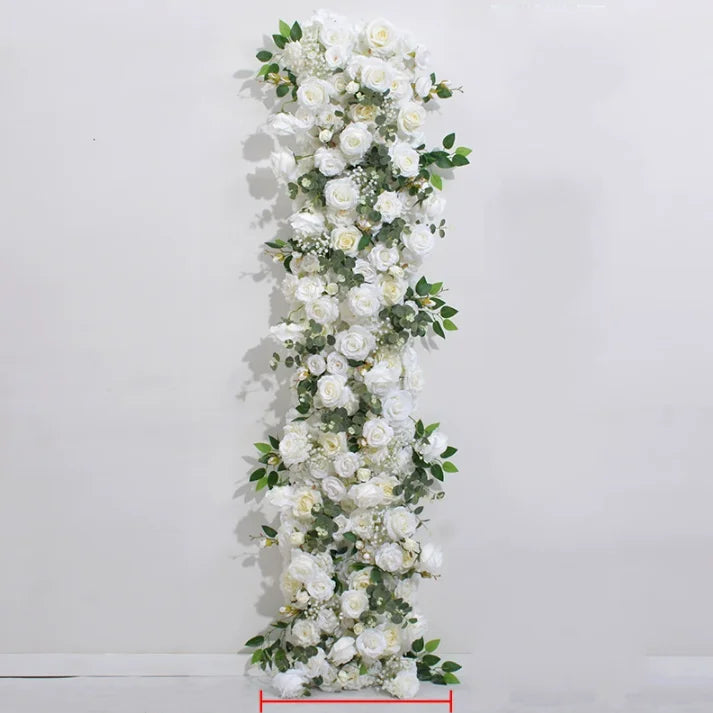 décoration mariage rideau floral cascade roses baby's breathintérieur romantique élégant