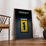 affiche moderne jamiroquai noir jaune blanche silhouette personnage minimaliste papier opaque chambre bar