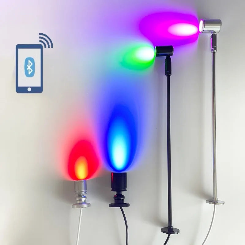 projecteur led noir moderne bluetooth controllable 1w 3w usb 5v chambre coucher