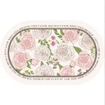 tapis table rose fleurs vert feuilles classique romantique PU respectueux environnement 45x30cm