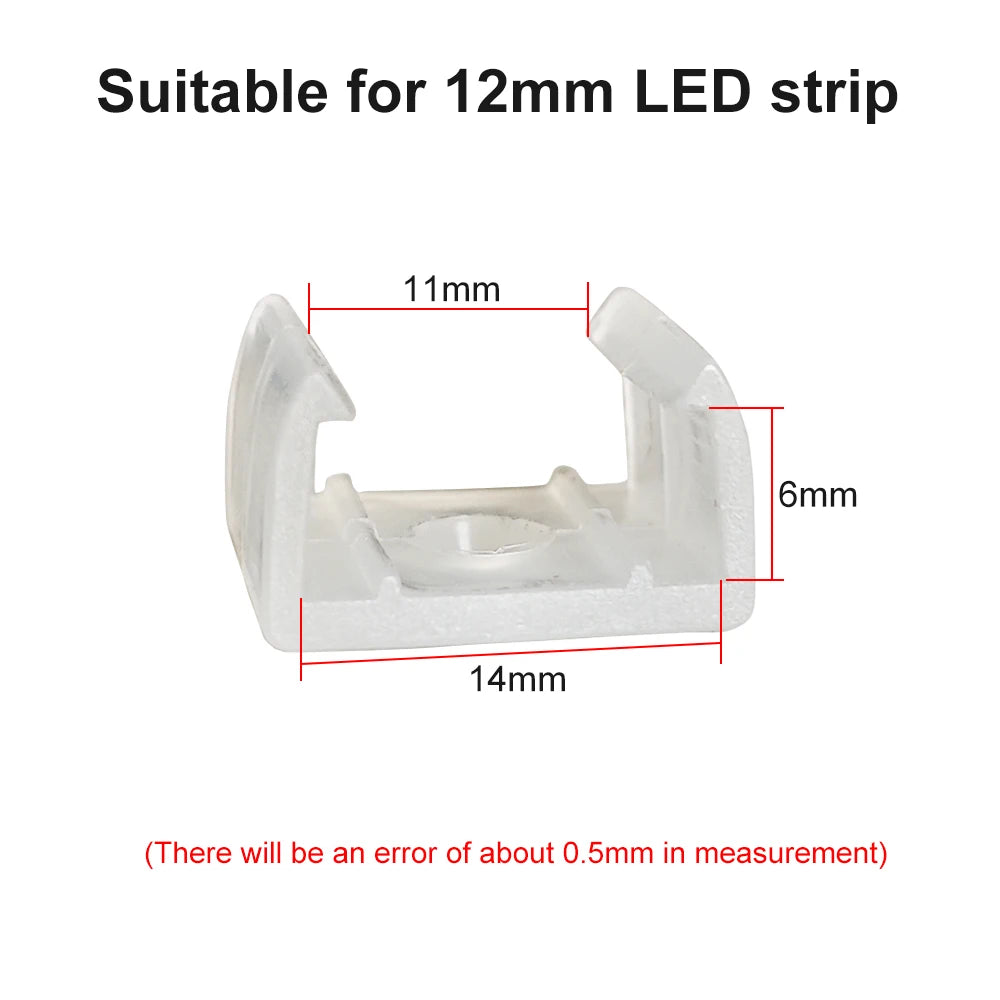 clips fixation rubans led transparents 6mm 8mm 12mm clips murales bande lumineuse néon rgb