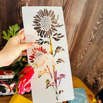pochoirs réutilisables blancs fleurs artisanal adhésif 35cm 15cm stencil jardin artisanat
