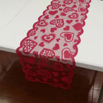 serviettes table rouge brodées cœurs romantiques été saint valentin classiques table manger