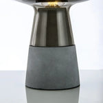lampe table moderne transparente gris beige base béton éclairage LED haute qualité certifiée VDE