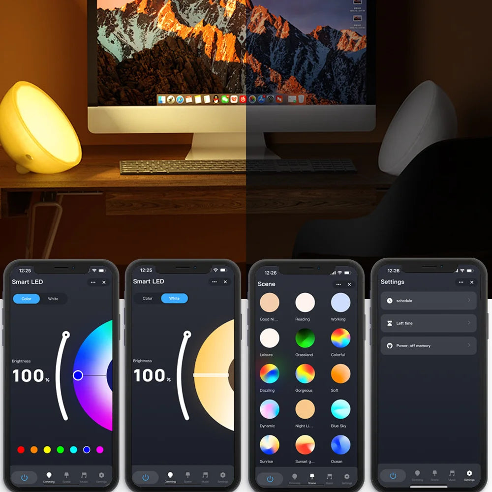 lampe table intelligente wifi bluetooth rose moderne veilleuse ambiance led rechargeable 249 2000 flux