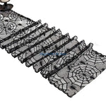 nappe noire halloween araignées toiles décorative polyester coton 30x100cm 30x150cm 30x180cm 30x200cm