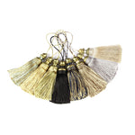 pompons rideaux noir beige doré argent bleu marine classiques tissés opaques 21cm 8cm