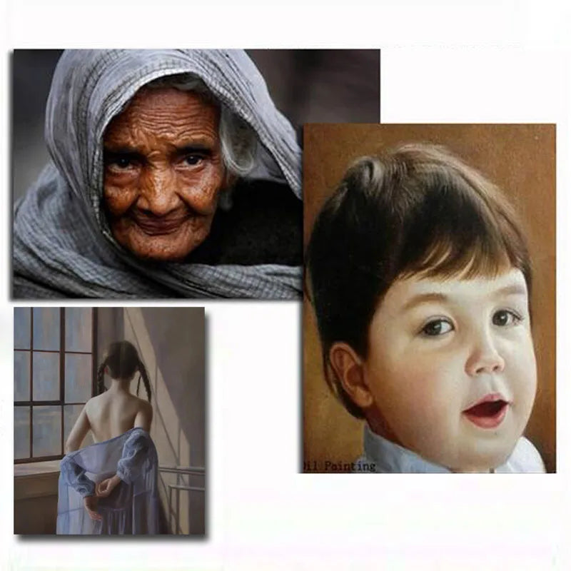 portrait réaliste peinture l'huile personnalisée femme enfant chien nude famille décoration mur salon
